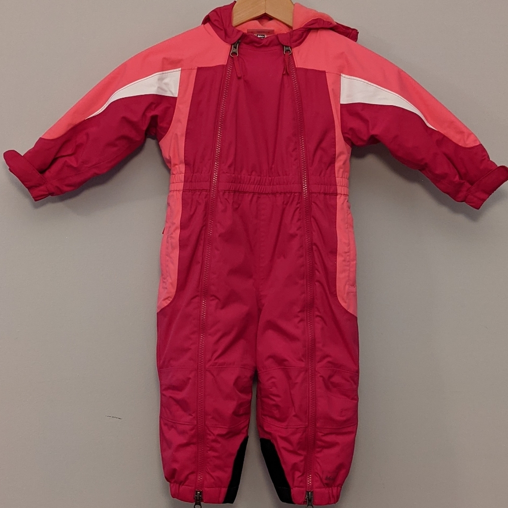 REI Kids Pink and Light Pink Puffer Snowsuit
